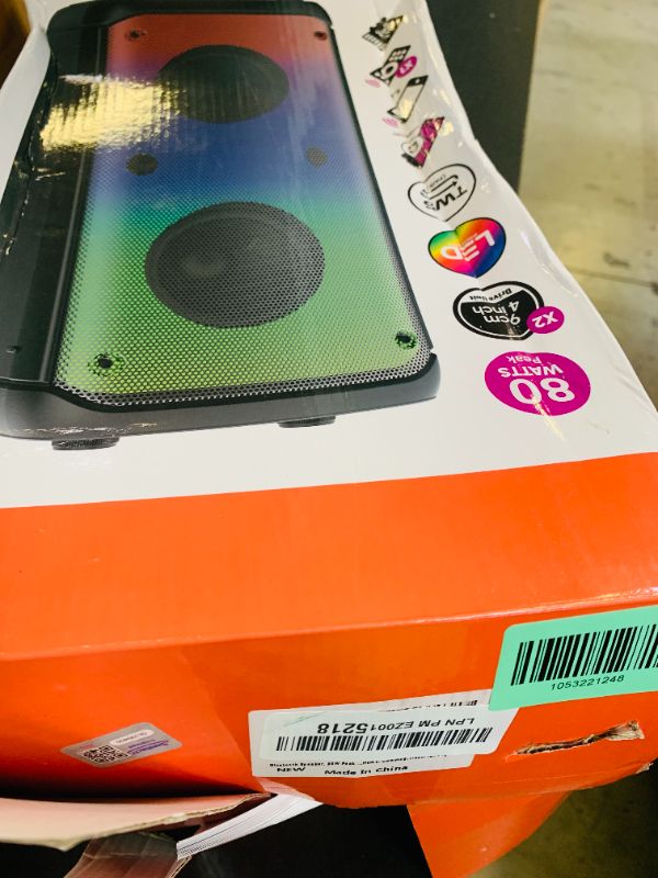 Photo 1 of Bluetooth Speaker, 80W Peak Outdoor Speakers Bluetooth Wireless, TWS Portable Party Speakers with Subwoofer, Deep Bass, LED Colorful Lights, Loud Stereo Sound Boombox for Home, Camping, Travel