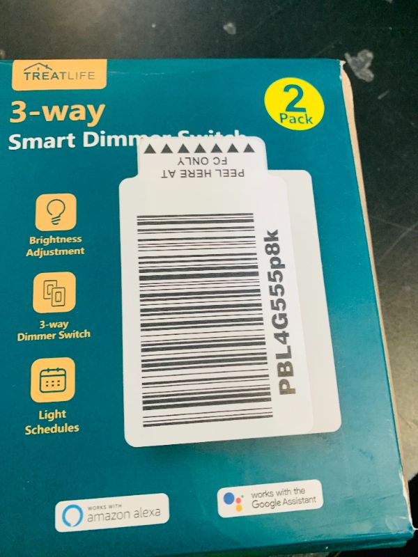 Photo 1 of TREATLIFE 3 Way Smart Dimmer Switch 2 Pack, 2 Master 3 Way Dimmable Light Switches, 2.4GHz WiFi Smart Switch Compatible with Alexa and Google Home, Neutral Wire Needed, No Hub Required