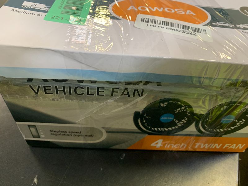 Photo 1 of Car Fan for Backseat Auto 12V Electric Cooling Fan Portable Car Seat Headrest for Sedan SUV RV Boat, with 360° Rotatable Dual Head, Stepless Speed Regulation, Cigarette Lighter Plug