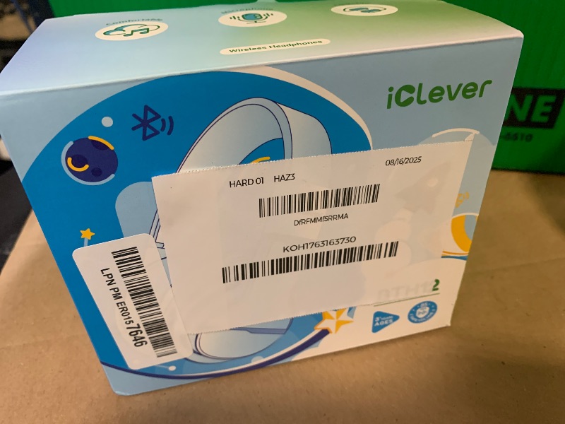 Photo 1 of iClever BTH12 Kids Bluetooth Headphones,Colorful LED Lights Kids Headphones Wireless,74/85dBA Safe Volume,85H Playtime,Fast Charging,Bluetooth 5.2,Over Ear,Built-in Mic for iPad/Tablet/Airplane,Blue