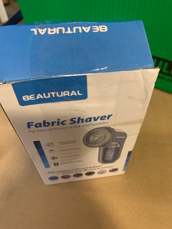Photo 1 of BEAUTURAL Fabric Shaver and Lint Remover, Sweater Defuzzer with 2-Speeds, 2 Replaceable Stainless Steel Blades, Battery Operated, Remove Clothes Fuzz, Lint Balls, Pills, Bobbles Gray