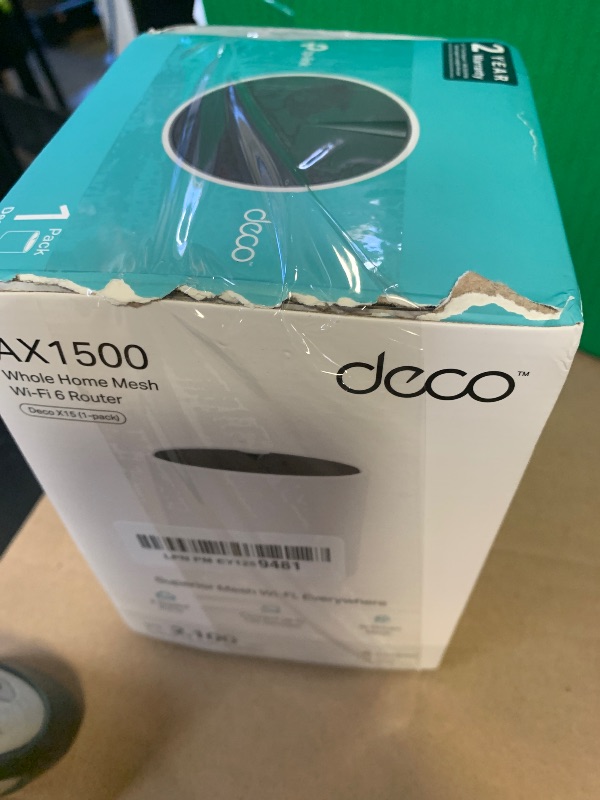 Photo 1 of TP-Link Deco X15 Dual-Band AX1500 WiFi 6 Mesh Wi-Fi System | Replaces Routers and Extenders | Covers up to 2,100 sq.ft. | 2 Gigabit Ports per Unit, Supports Ethernet Backhaul, 1-Pack