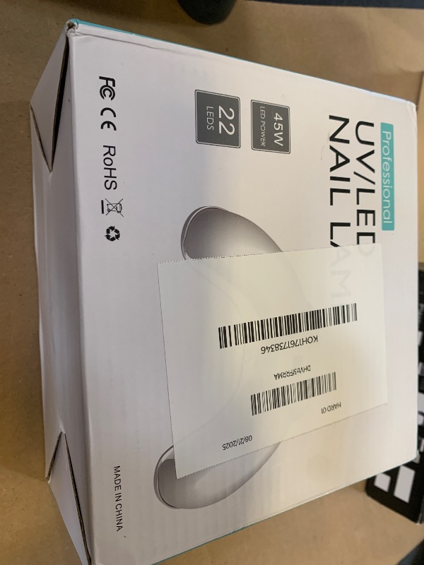 Photo 1 of Hohotti LAMP White 8.5x4.5x2.0in Minimalist LED Nail Curing Lamp with 3 Timers, Portable Matte ABS Home Salon UV Gel Polish Dryer
