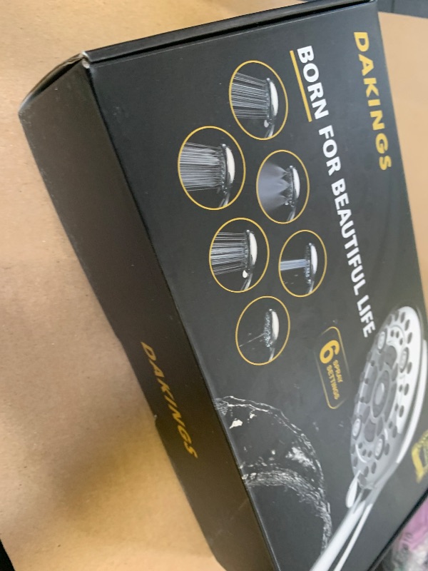 Photo 1 of DAKINGS 6 Spray Modes High Pressure Handheld Showerhead Set Upgraded 5 Inches Shower Head with Handheld Spray Premium Chrome Handheld Shower Head 60 Inches Stainless Steel Hose-1-Min Install