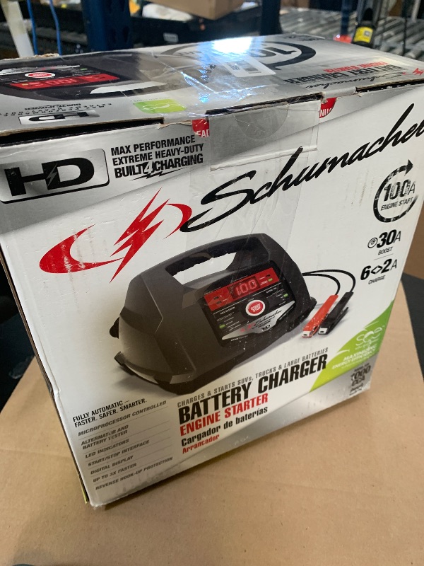 Photo 1 of Schumacher Electric 6A Car Battery Charger and 100A Engine Starter, 5-in-1 Solution, Maintainer, 30A Boost, for 6V/12V Power Sport, Automotive, and Marine Batteries, SC1281