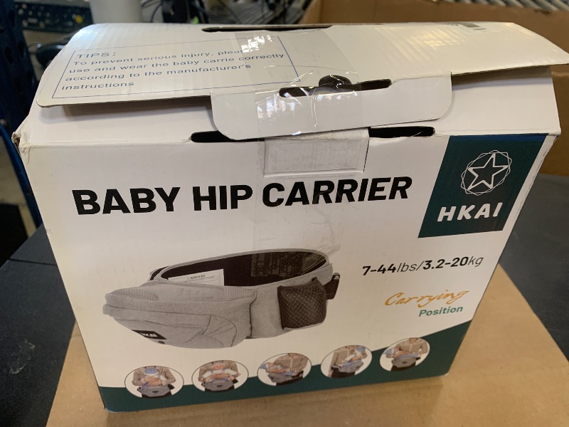 Photo 1 of HKAI Baby Hip Carrier, Mom’s Choice Award Winner, Baby Carrier with Adjustable Waistband & Breathable Mesh, Ergonomic Carrier with Non-Slip Hip Seat Surface for Newborns & Toddlers, Light Grey