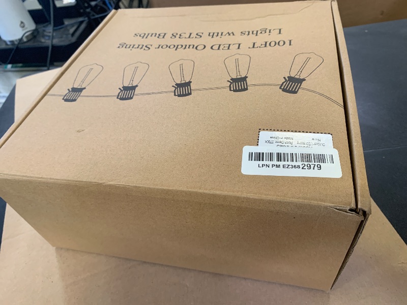 Photo 1 of Brightever LED Outdoor String Lights 100FT Patio Lights with 52 Shatterproof ST38 Vintage Edison Bulbs, Outside Hanging Light Waterproof for Porch, Deck, Garden, Backyard, Balcony, Dimmable 2700K