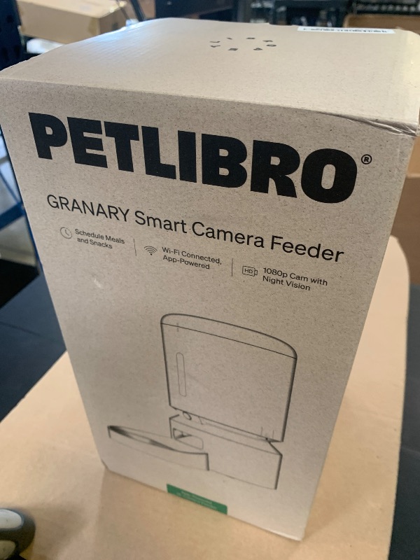 Photo 1 of PETLIBRO Automatic Cat Feeder with Camera, 1080P HD Video with Night Vision, 5G WiFi Pet Feeder with 2-Way Audio, Low Food & Blockage Sensor, Motion & Sound Alerts for Cat & Dog Single Tray