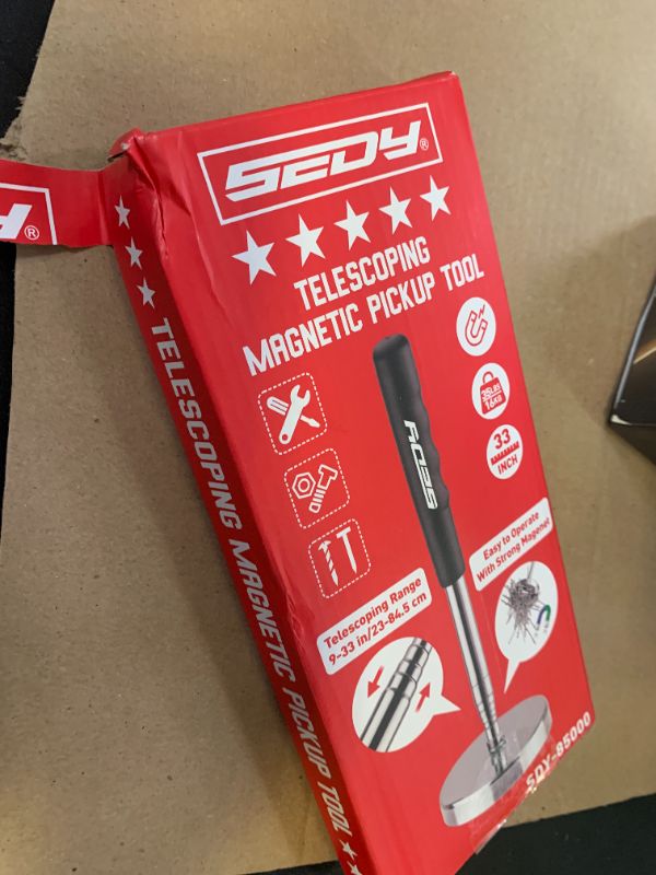 Photo 1 of Telescoping Magnetic Sweeper Pickup Tool: Strong Magnet Pick up Nails Screws and Metal Parts Nut Bolts Steel Iron Parts Finder 35LB Pull Capacity Retractable 8.6" to 33" Telescopic Stick