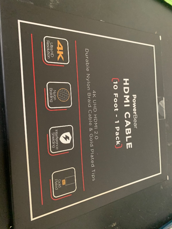Photo 1 of PowerBear 4K HDMI Cable 10 ft | High Speed Hdmi Cables, Braided Nylon & Gold Connectors, 4K @ 60Hz, Ultra HD, 2K, 1080P, ARC & CL3 Rated | for Laptop, Monitor, PS5, PS4, Xbox One, Fire TV, & More