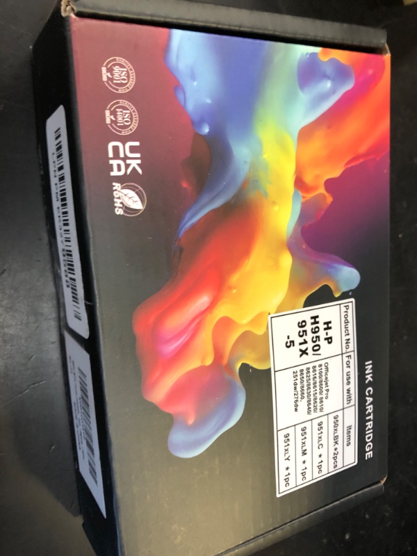 Photo 1 of 950XL 951XL Combo Compatible for HP 950 XL 951 XL Ink Cartridge Replacement for HP OfficeJet Pro 8600 8610 8620 8100 8630 8660 8640 8615 76DW 251DW (2 Black, 1 Cyan, 1 Magenta, 1 Yellow)