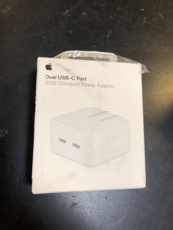 Photo 1 of Apple 35W Dual USB-C Port Compact Power Adapter: Fast and Convenient Charging, Type C Wall Charger