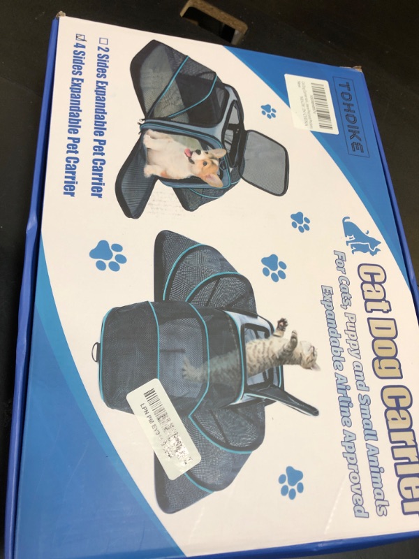Photo 1 of Cat/Dog Airline Approved Expandable Pet Carrier for Small Pets - Removable Pad, Pockets, TSA Compliant
