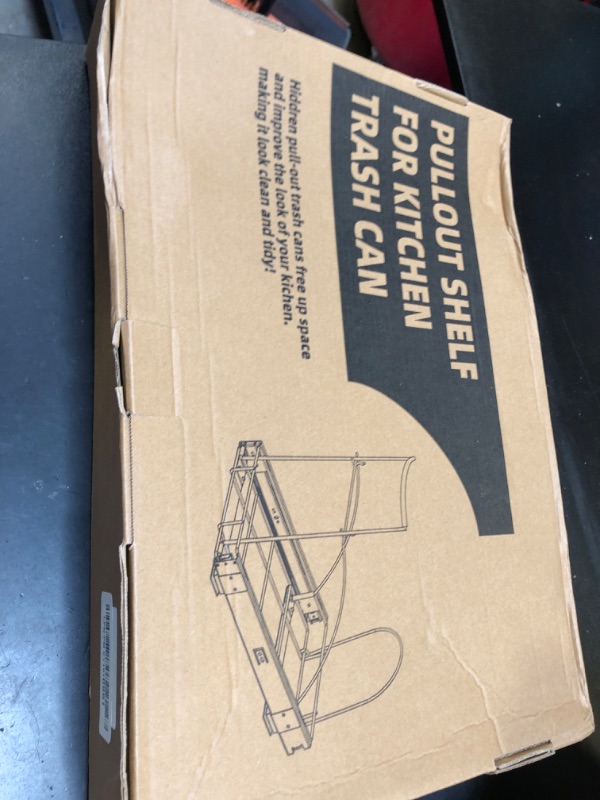 Photo 1 of Tanamu Pull Out Trash Can Under Cabinet?Under Sink Slide Out Garbage for Kitchen?Requires 13" W X 18" D Minimum Cabinets?Chrome Adjustable for 7-10 Gallon Trash Can