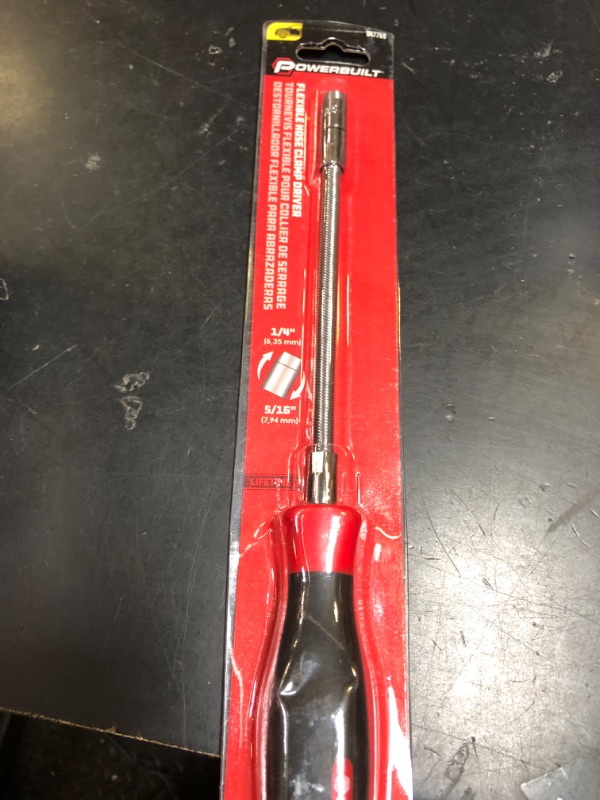Photo 1 of Powerbuilt Flexible Hose Clamp Driver 1/4 Inch and 5/16 Inch, Auto Specialty Tool, Car Service Loosen and Tighten Hose Clamp Nuts - 647769