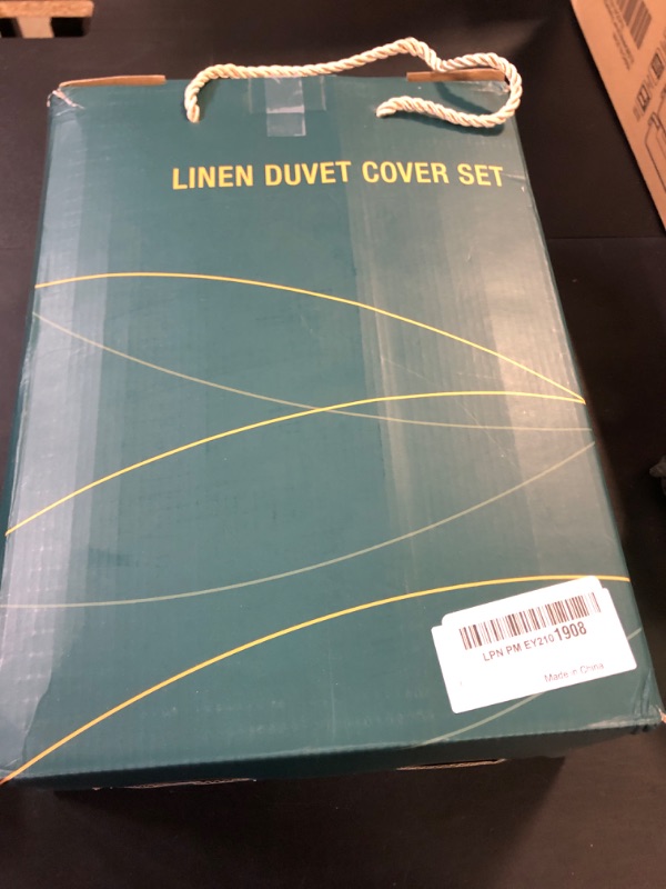 Photo 1 of SONORO KATE 100% French Linen Duvet Cover King Size, Soft Breathable for Hot Sleepers, Moisture Wicking & Durable Cover Set - Zipper Closure & 4 Corner Ties Duvet Covers 3 Piece (Dusty Blue,King)