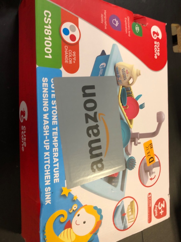 Photo 1 of CUTE STONE Color Changing Kitchen Sink Toys, Children Electric Dishwasher Playing Toy with Running Water, Upgraded Faucet, Automatic Water Cycle System Play House Pretend Role Play Toys for Boys Girls