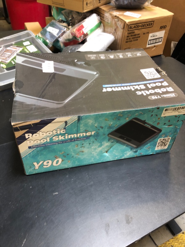 Photo 1 of 2025 Upgraded Pool Skimmer Robot Solar Powered Robotic Surface Cleaner with Remote Control Dual Charging Options Smart Obstacle Avoidance 12 Hours Continuous Cleaning Ideal for Above Ground Pool Grey