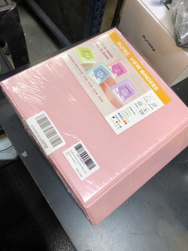 Photo 1 of SUNEE 3 Ring Binder 2 Inch, Clear View Binder Three Ring PVC-Free (Fit 8.5x11 Inches) for School or Office Supplies, Pink, 2 Pack