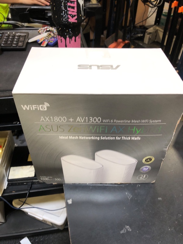 Photo 1 of ASUS ZenWiFi AX Hybrid Powerline Mesh WiFi6 System (XP4) 2PK - Whole Home Coverage up to 5,500 Sq.Ft. & 6+ Rooms for Thick Walls, AiMesh, Free Lifetime Security, Easy Setup, HomePlug AV2 MIMO Standard