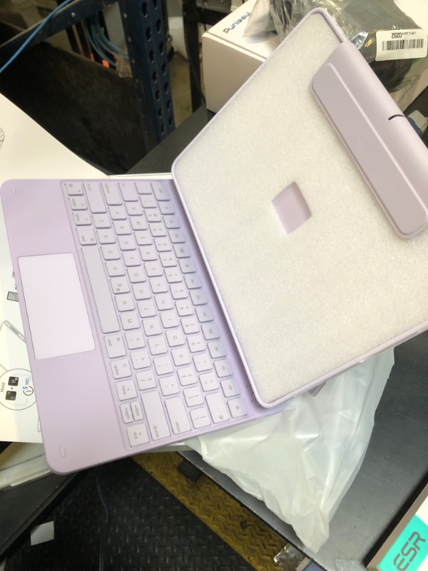 Photo 1 of ESR iPad Air 13 Inch Case Keyboard (M3/M2, 2025/2024), Easy-Set Magnetic Stand, Portrait/Landscape Mode, Removable Case with Multi-Touch Trackpad, Rebound 360 Series, Purple