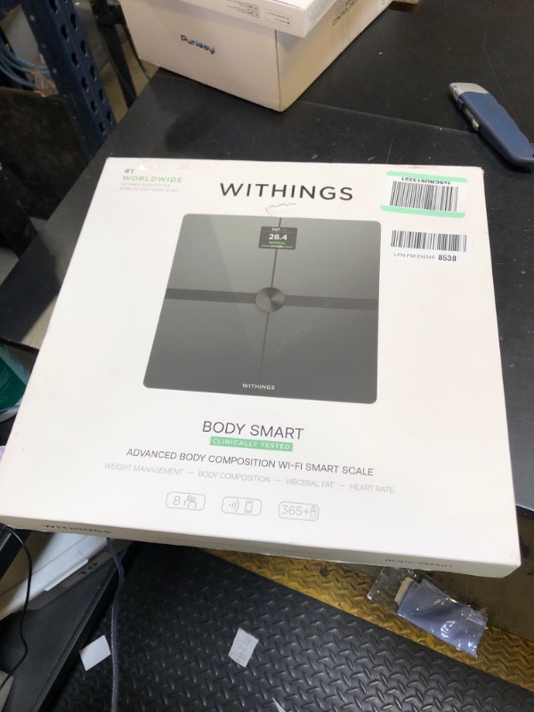 Photo 1 of WITHINGS Body Smart - Accurate Scale for Body Weight and Fat Percentage, Body Composition Wi-Fi and Bluetooth Weight Scale, Baby Weight Scale, Smart Scale Apple Health Compatible, Bathroom Scale