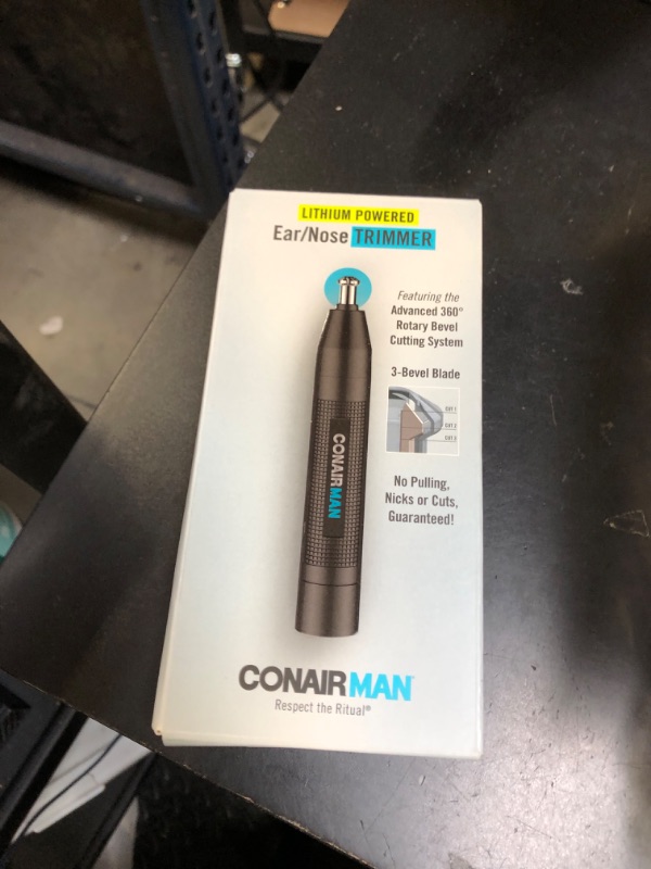 Photo 1 of ConairMan Nose Hair Trimmer for Men, For Nose, Ear, and Eyebrows, Patent 360 Bevel Blade for No Pull, No Snag Trimming Experience, Cordless Lithium-Powered Trimmer with Drawstring Bag