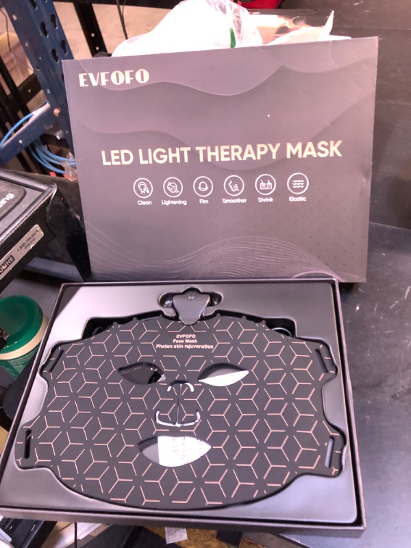 Photo 1 of EVFOFO Red Light Therapy Mask for Face, 7 Colors LED Face Mask Light Therapy At Home, Led Face Mask Light Therapy, Black