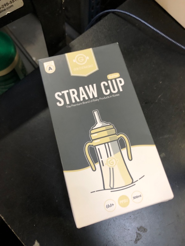 Photo 1 of GROSMIMI Spill Proof no Spill Magic Sippy Cup with Straw with Handle for Baby and Toddlers, Customizable, PPSU, BPA Free 10 oz (Butter)