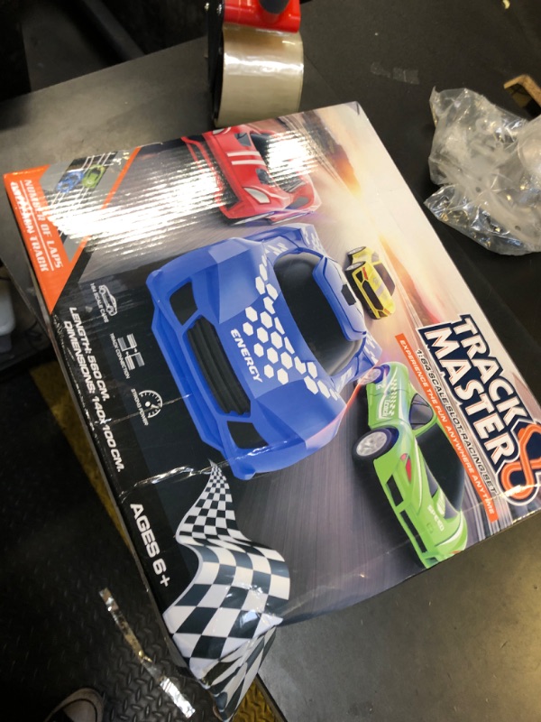 Photo 1 of Slot Car Race Track Sets with 4 High-Speed Racing Car, Battery or Electric Race Car Track for Boys and Kids, Dual Racing Game Lap Counter Circular Overpass Track, Gifts Toys for Boys Kids Age 6 7 8-12