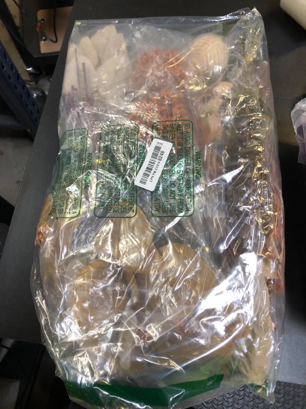 Photo 1 of 120 Pcs 5 Kinds Mixed Artificial Eucalyptus Leaves Stems and Fake Berry Bulk for Fall Decorations,Faux Plants Bundle for DIY Bouquets Floral Arrangement Wedding Engagement Party Autumn Decor (Orange)