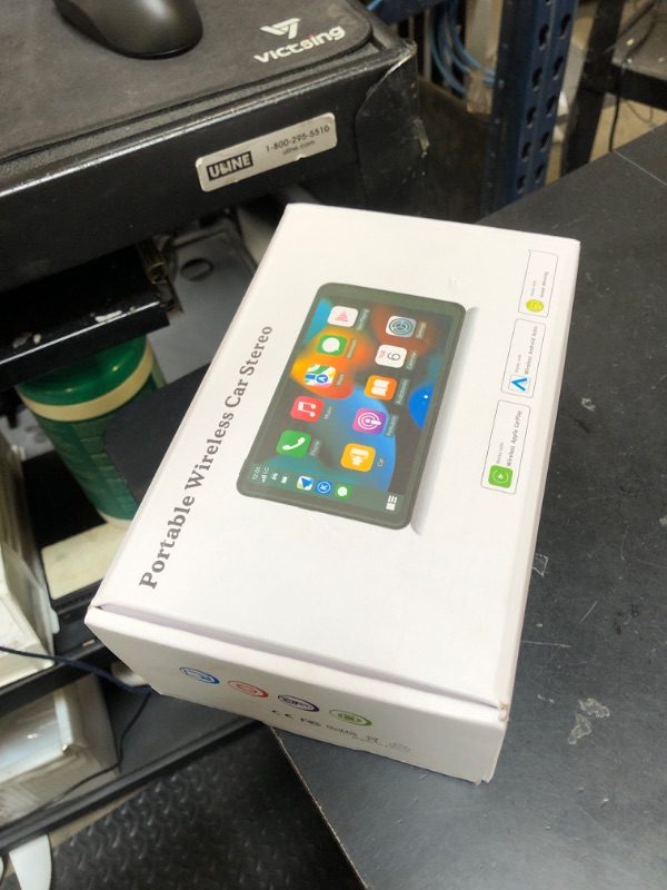 Photo 1 of Portable Wireless with Apple CarPlay and Android Auto Screen for Car, 7" HD Touch Screen Car Stereo with Mirror Link, Bluetooth 5.2, Backup Camera, AUX,FM Transmitter for All Vehicle
