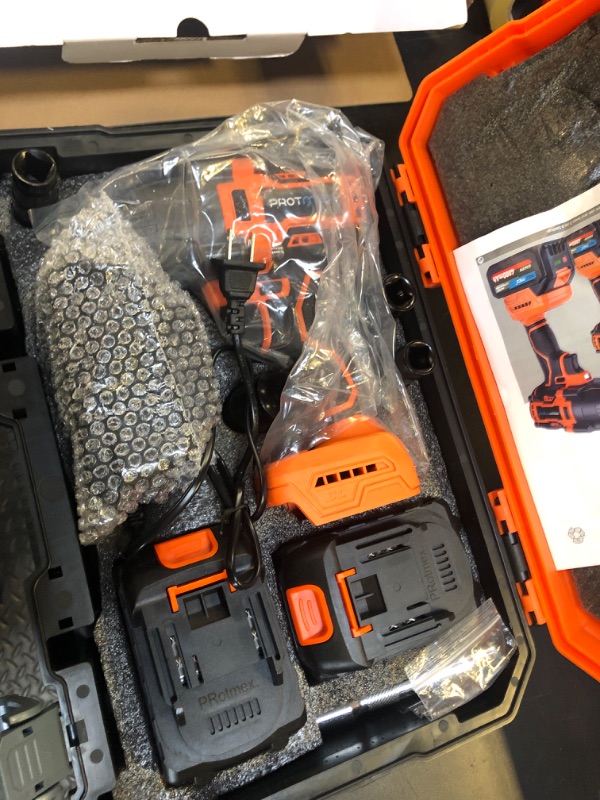 Photo 1 of Cordless Impact Wrench, 900Ft-lbs (1200N.m) 1/2" Brushless Impact Gun, 21V High Torque Power Impact Driver, 2x4.0Ah Batteries Electric Impact Motor Variable Speeds for Family Car/Pickup Truck/Mower