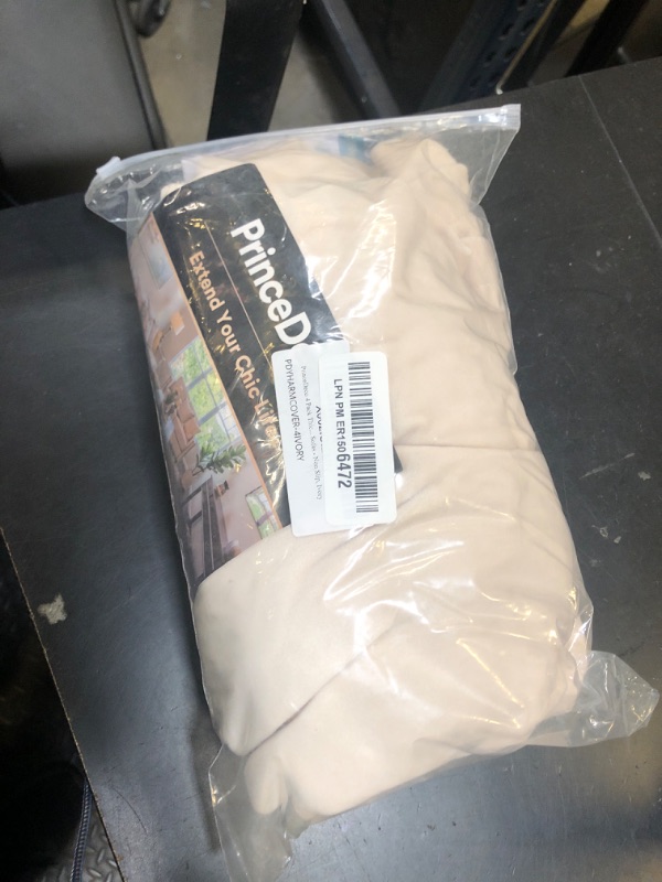 Photo 1 of PrinceDeco 4 Pack Thick Velvet Stretch Armrest Covers for Chairs and Sofas - Non Slip, Ivory