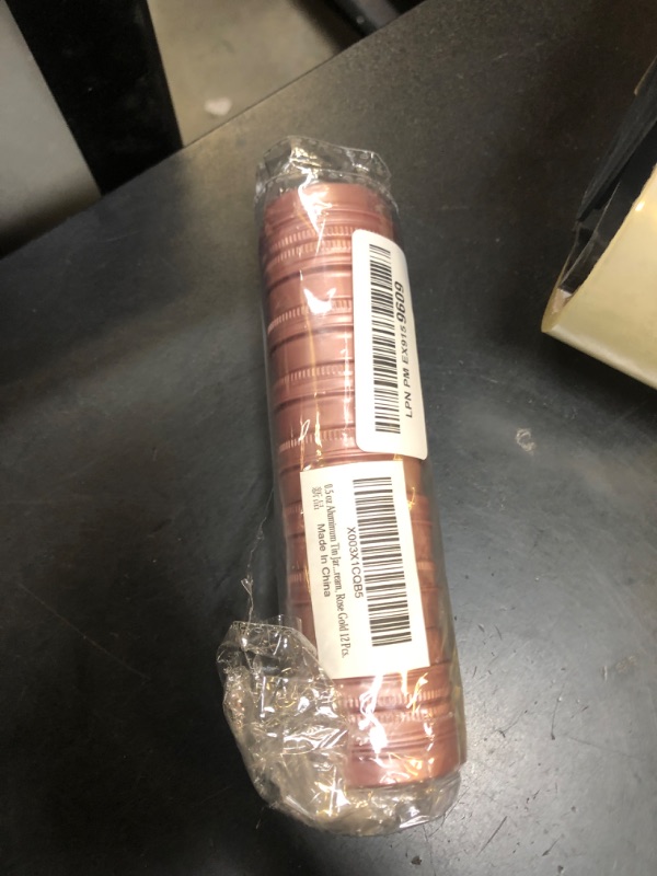 Photo 1 of 0.5 Ounce Aluminum Tin Jar with Screw Cap 15mL Tin Cans Refillable Containers for Cosmetic, Lip Balm, Cream, Lotion, Balms, Spices, Salve, Rose Gold 9 Pcs