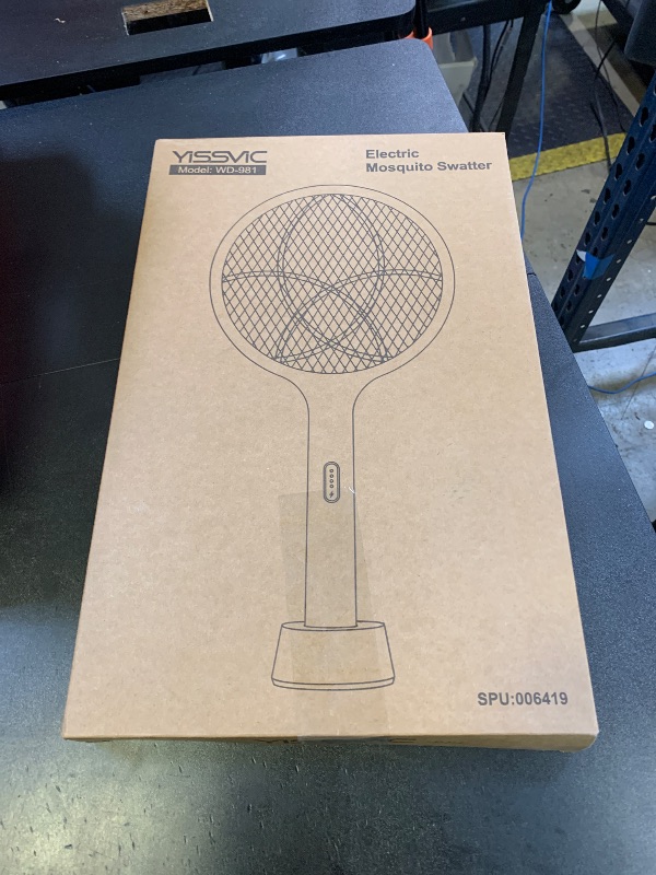 Photo 1 of YISSVIC Electric Fly Swatter 4000V Bug Zapper Racket Dual Modes Mosquito Killer with Purple Mosquito Light Rechargeable for Indoor Home Office Backyard Patio Camping