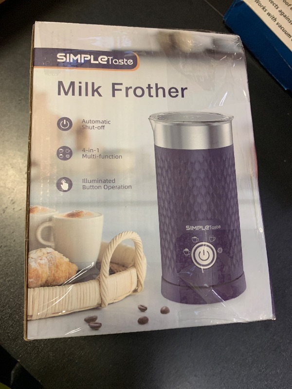 Photo 1 of SIMPLETASTE Milk Frother, 4-in-1 Electric Milk Steamer, Automatic Warm and Cold Foam Maker and Milk Warmer for Latte, Cappuccinos, Macchiato