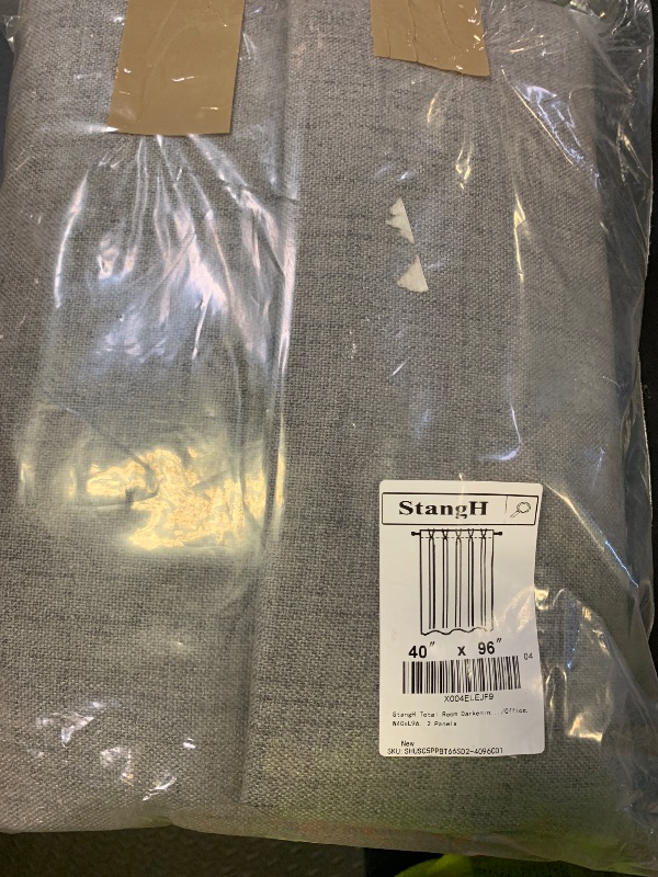 Photo 1 of StangH Pinch Pleated 100% Blackout Linen Curtains 96 inches Long, Thermal Insulated Curtains & Drapes Rustic Soundproof Window Treatments for Bedroom Office, Charcoal Grey, W40 x L96, 2 Panels