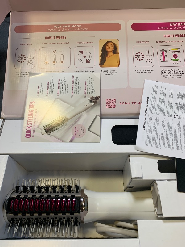 Photo 1 of Shark HT212 SmoothStyle Heated Comb + Blow Dryer Brush with Heat Resistant Storage Bag, Dual Mode, for All Hair Types, Silk