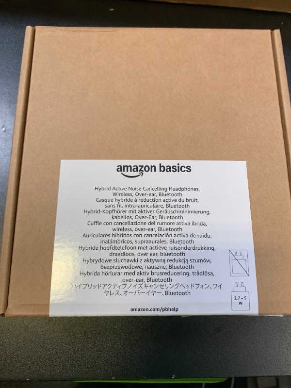 Photo 1 of Amazon Basics Hybrid Active Noise Cancelling Headphones, 35 Hours Playtime with ANC on and 45 Hours with ANC Off, Wireless, Over Ear Comfortable Fit, Bluetooth, One Size, Black