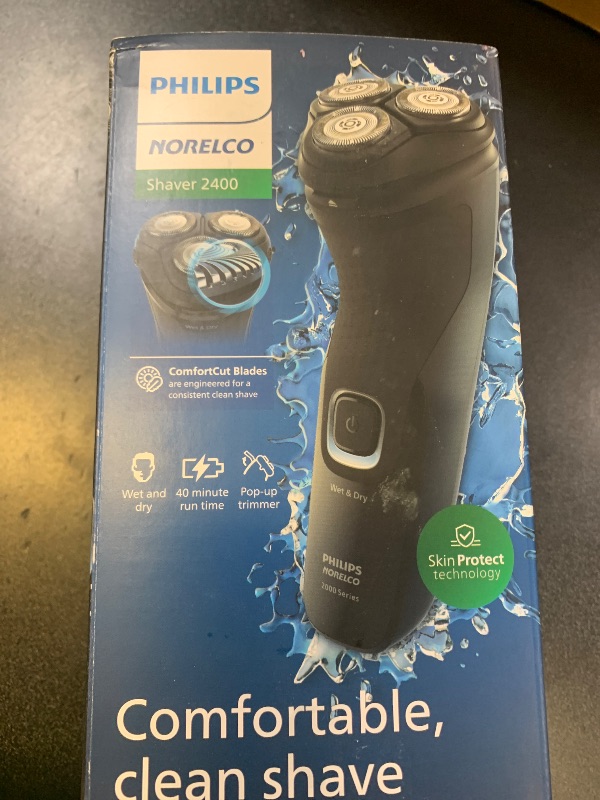 Photo 1 of Philips Norelco Shaver 2400 Series, Wet and Dry Electric Shaver, Pop-up Trimmer, P-Cap, Deep Black, Model X3001/90