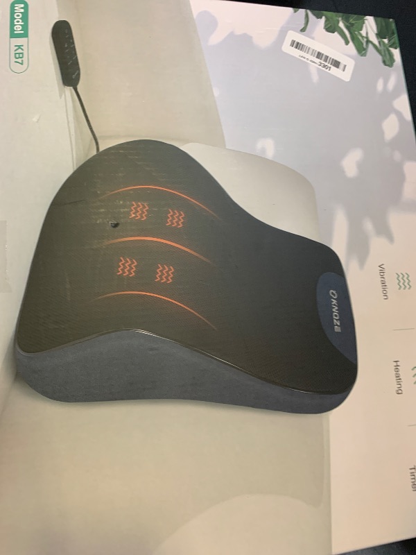 Photo 1 of KNQZE Lumbar Support Pillow for Office Chair, Heated Back Support Pillow with Vibration, Back Massage for Pain Relief, at Home Office Car Sofa, 3 Heating Levels & 4 Motors & 3 Intensities, Gifts