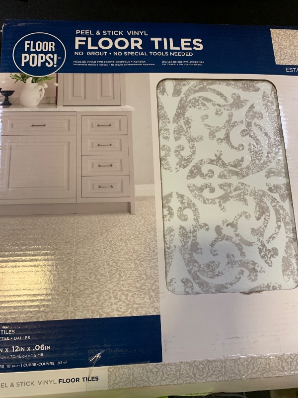 Photo 1 of FloorPops Estate Peel & Stick Floor Tiles, Gray