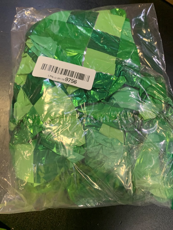 Photo 1 of 40 Inch Giant Green Pixel Miner Theme Number Foil Balloons Large MIning Number 6 Balloons Party Balloons Birthday Party Decorations Supplies Number 0-9 Available for Kids' Birthday Anniversary Party