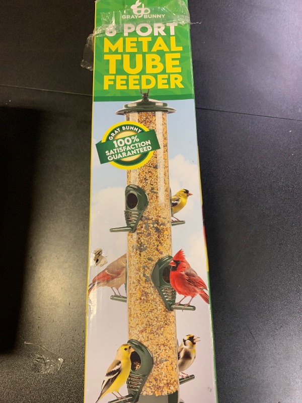 Photo 1 of Bird Feeders for Outdoors (Green) Squirrel Proof Hanging Bird Feeder with Locking Lid & Adjustable Hanger, Chew-Proof, Weather Resistant 15 Inches 6 Port