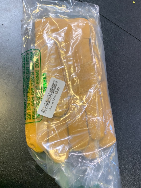 Photo 1 of Winter Leather Work Gloves, Warm Thinsulate Lining for Cold Weather Work, 100% Full Grain Cowhide with Abrasion and Puncture Resistance, Size Medium