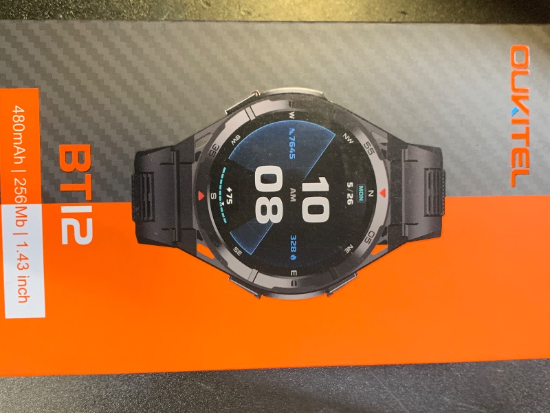 Photo 1 of OUKITEL Smart Watch for Men GPS, 1.43" AMOLED Display, 5ATM Waterproof Military Watch, 150+ Sport Modes, Fitness Activity Tracke with Compass Pedometer Sleep Monitor Heart Rate, for Android iOS