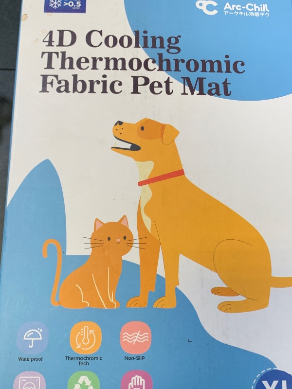 Photo 1 of Rywell Dog Cooling Mat 2.0,44 * 32 Thicken Cooling Mat for Extra Large Dog, Internal Waterproof& Endothermic Color Changing Arc-Chill Cool Fiber(QMAX>0.5) for Pet in Summer, Washable, Non-Toxic