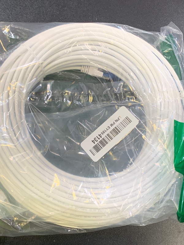 Photo 1 of Sokqovt Cat 8 Ethernet Cable Slim 100ft Outdoor&Indoor, Pure Copper Cat8 Internet Cable for Waterproof & Direct Burial, Flexible Cat8 Ethernet Cable 40G 2000MHZ, Cat 8 Network Cable for Indoor White