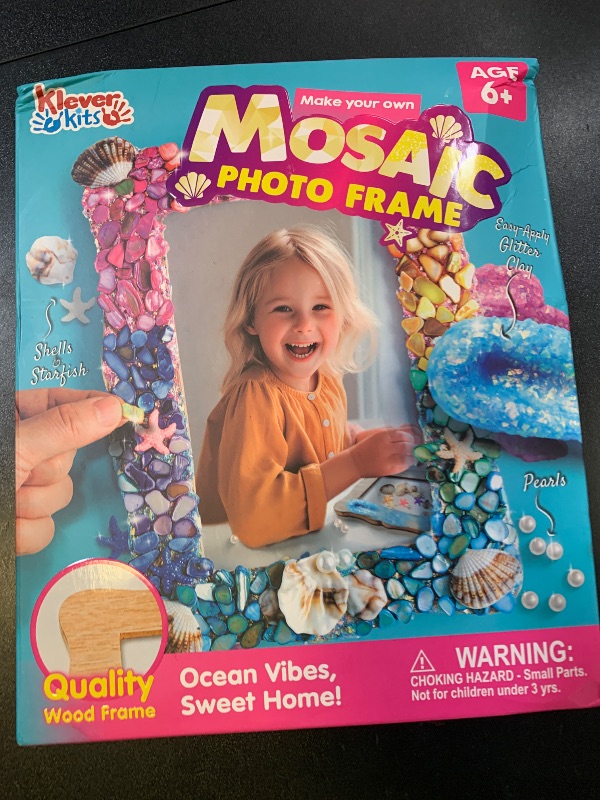 Photo 1 of Klever Kits Mosaic Photo Frame Craft Kits, DIY Mosaic Kits for Kids 6 Years Old Girl Birthday Gift Summer Activities, Make Your Own Picture Frame Arts and Crafts for Kids